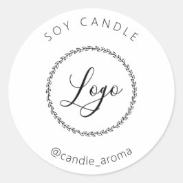 Eenvoudig minimalistisch Logo kaartenpakket zwart- Ronde Sticker