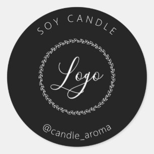 Eenvoudig minimalistisch Logo kaartenpakket zwart- Ronde Sticker