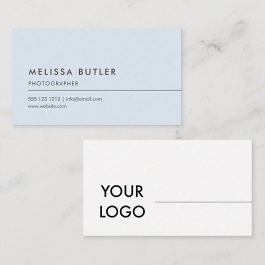 Eenvoudig minimalistisch Logo pasta blauw Visitekaartje (Voorkant / Achterkant)