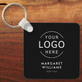 Eenvoudig minimalistisch Logo QR-code-Visitekaartj Sleutelhanger (Voorkant)