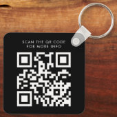 Eenvoudig minimalistisch Logo QR-code-Visitekaartj Sleutelhanger (Achterkant)