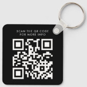 Eenvoudig minimalistisch Logo QR-code-Visitekaartj Sleutelhanger (Achterkant)