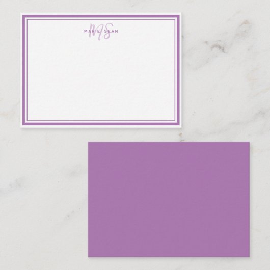 Eenvoudig minimalistisch logo van lavender aan de notitiekaartje (Voorkant / Achterkant)