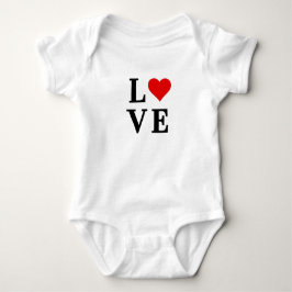 Eenvoudig minimalistisch LOVE en hart Romper