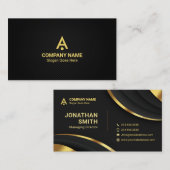 Eenvoudig Minimalistisch, luxe, Premium, zwart, go Visitekaartje (Voorkant / Achterkant)
