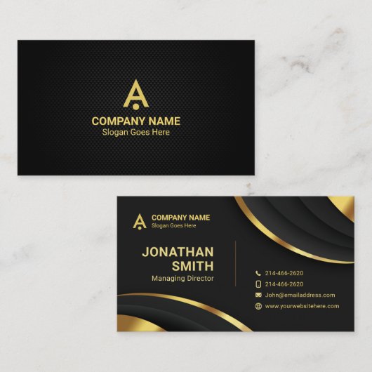 Eenvoudig Minimalistisch, luxe, Premium, zwart, go Visitekaartje (Voorkant / Achterkant)