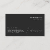 Eenvoudig Minimalistisch, luxe, Premium, zwart Visitekaartje (Achterkant)