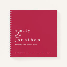 Eenvoudig minimalistisch magenta Weddenschap Notitieboek