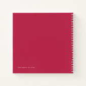 Eenvoudig minimalistisch magenta Weddenschap Notitieboek (Achterkant)