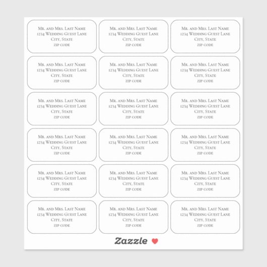 Eenvoudig minimalistisch mailinglijstadres voor ga sticker (Vel)