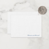 Eenvoudig minimalistisch marineblauw notitiekaartje (Voorkant / Achterkant in situ)