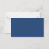 Eenvoudig minimalistisch marineblauw twee rand mon notitiekaartje (Achterkant)