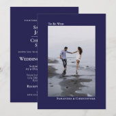 Eenvoudig minimalistisch marinesultaat blauw - ver kaart (Voorkant / Achterkant)