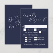 Eenvoudig minimalistisch marinesultaat Blue Meal C RSVP Kaartje (Voorkant / Achterkant)
