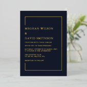 Eenvoudig minimalistisch marinevieduur folie uitnodiging (Staand Voorkant)