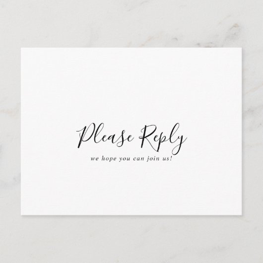 Eenvoudig minimalistisch menu Keuze uit RSVP-Brief (Voorkant)