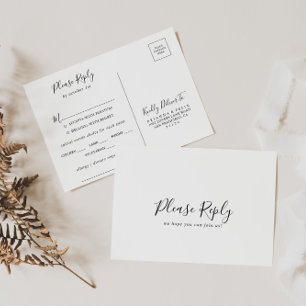 Eenvoudig minimalistisch menu Keuze uit RSVP-Brief