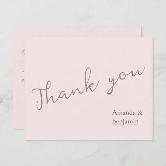 Eenvoudig minimalistisch misty Roos bruiloft (Voorkant / Achterkant)