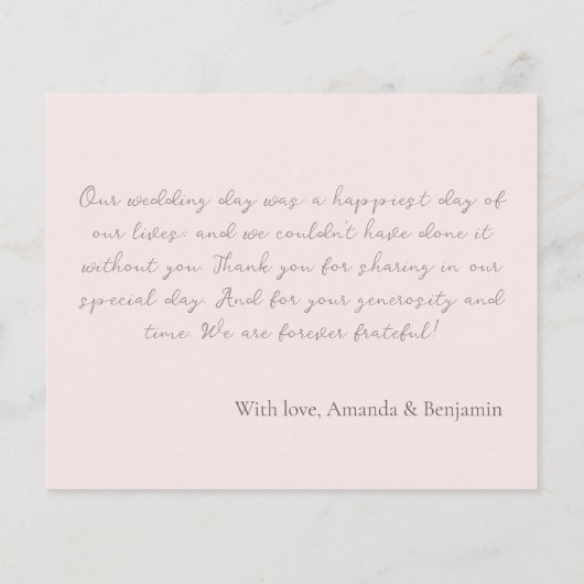 Eenvoudig minimalistisch misty Roos bruiloft (Achterkant)