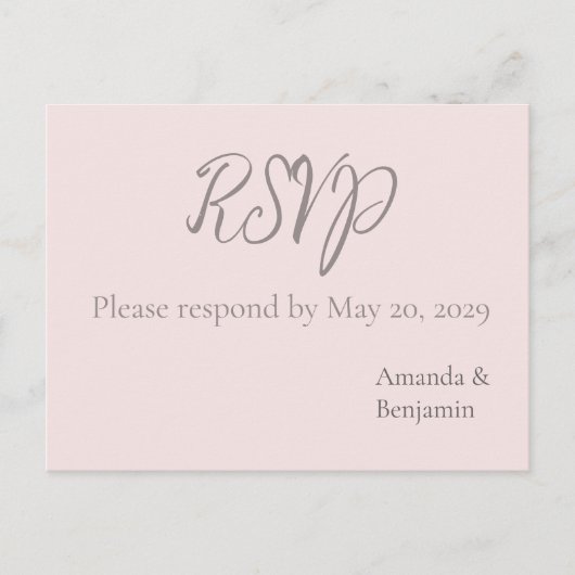 Eenvoudig minimalistisch misty Roos Weddenschap RS Briefkaart (Voorkant)