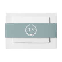 Eenvoudig Minimalistisch Misty Sage Blauwe Monogra