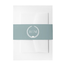 Eenvoudig Minimalistisch Misty Sage Blauwe Monogra