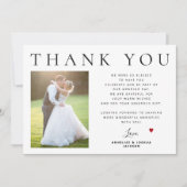 Eenvoudig minimalistisch modern 2 fotobruiloft bed kaart (Voorkant)