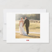 Eenvoudig minimalistisch modern 2 fotobruiloft bed kaart (Achterkant)