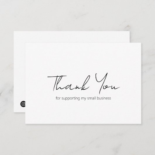 Eenvoudig minimalistisch, modern bedrijfsmodel bedankkaart (Voorkant / Achterkant)