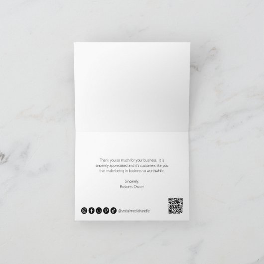 Eenvoudig minimalistisch, modern bedrijfsmodel bedankkaart (Binnen)