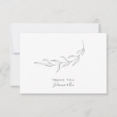 Eenvoudig minimalistisch modern Botanical Custom W Bedankkaart (Voorkant)