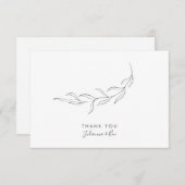 Eenvoudig minimalistisch modern Botanical Custom W Bedankkaart (Voorkant / Achterkant)