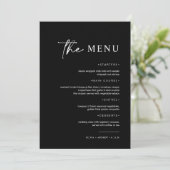Eenvoudig minimalistisch & modern | Bruiloft Menu (Staand voorkant)