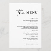 Eenvoudig minimalistisch & modern | Bruiloft Menu (Voorkant)