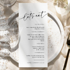Eenvoudig minimalistisch & modern | Bruiloft Menu