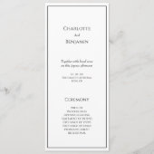 Eenvoudig minimalistisch modern bruiloft plat prog programmakaart (Voorkant)