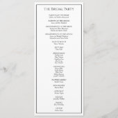 Eenvoudig minimalistisch modern bruiloft plat prog programmakaart (Achterkant)