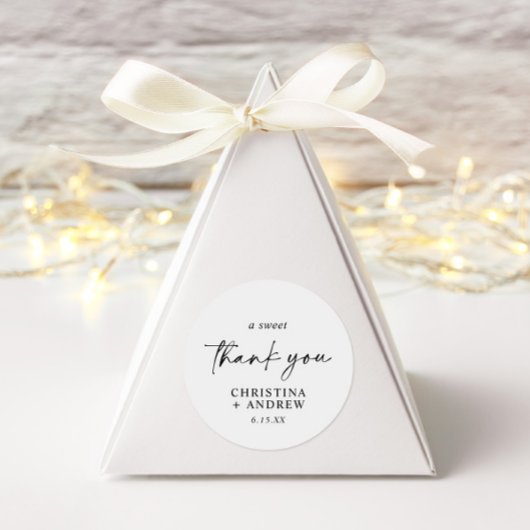 Eenvoudig minimalistisch & modern | Bruiloft Ronde Sticker