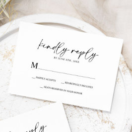 Eenvoudig minimalistisch & modern | Bruiloft RSVP  Kaartje