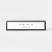 Eenvoudig Minimalistisch, modern, eenvoudig, zwart Bureau Naambordje (Voorkant)