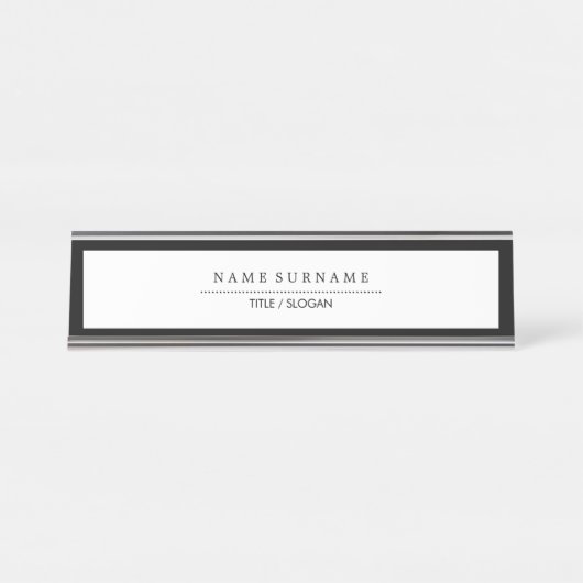 Eenvoudig Minimalistisch, modern, eenvoudig, zwart Bureau Naambordje (Voorkant)