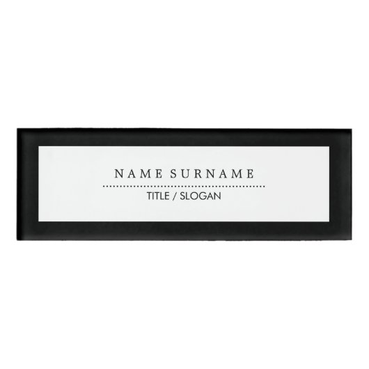 Eenvoudig Minimalistisch, modern, eenvoudig, zwart Naambadge (Voorkant)