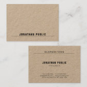 Eenvoudig minimalistisch modern elegant echt kraft visitekaartje (Voorkant / Achterkant)
