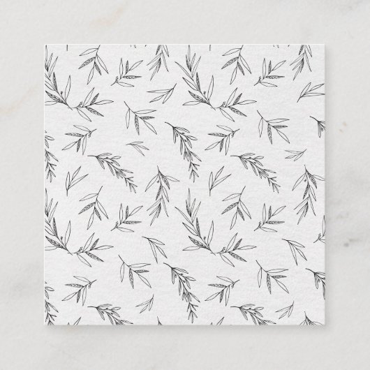 Eenvoudig minimalistisch modern Eucalyptus Olive W Informatiekaartje (Achterkant)