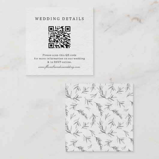 Eenvoudig minimalistisch modern Eucalyptus Olive W Informatiekaartje (Voorkant / Achterkant)