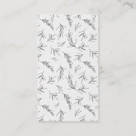 Eenvoudig minimalistisch modern Eucalyptus Olive W Informatiekaartje (Achterkant)