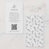 Eenvoudig minimalistisch modern Eucalyptus Olive W Informatiekaartje (Voorkant / Achterkant)