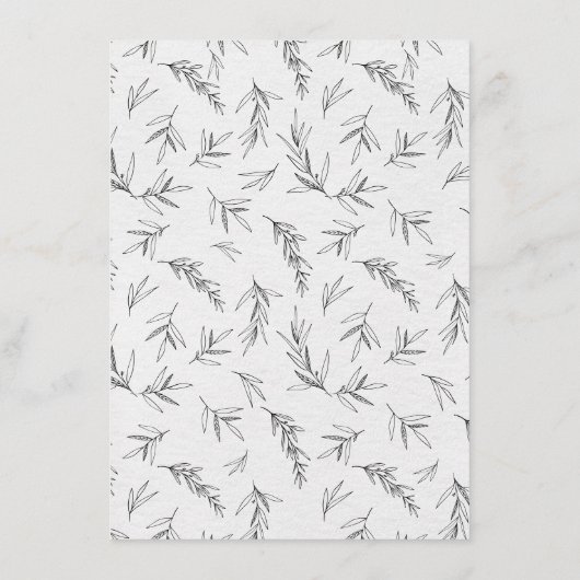 Eenvoudig minimalistisch modern Eucalyptus Olive W Informatiekaartje (Achterkant)