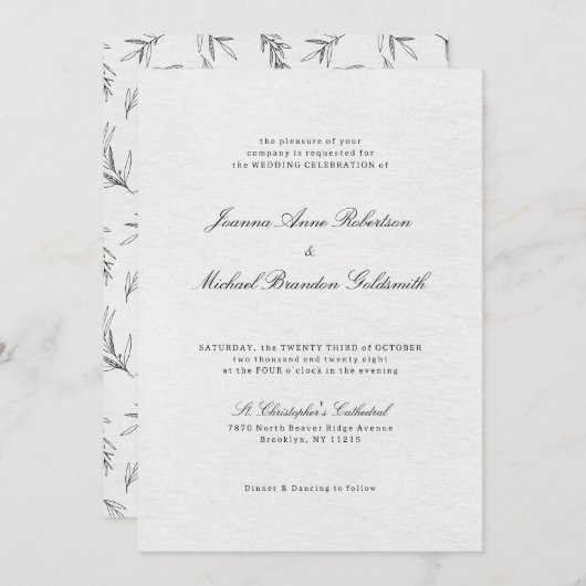 Eenvoudig minimalistisch modern Eucalyptus Olive W Kaart (Voorkant / Achterkant)