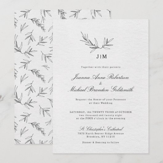 Eenvoudig minimalistisch modern Eucalyptus Olive W Kaart (Voorkant / Achterkant)